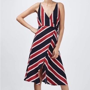 Topshop striped wrap dress